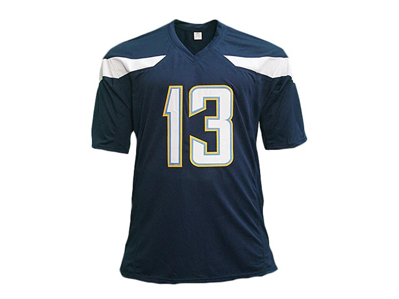 Keenan Allen Autographed Pro Style Dark Blue Football Jersey (JSA)