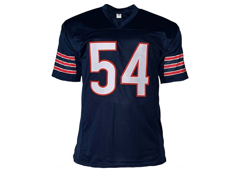Brian Urlacher Autographed HOF 18 Inscription Chicago Blue Football Jersey JSA