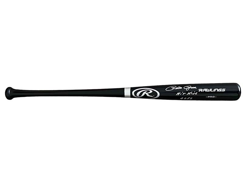 Pete Rose Signed Rawlings Black Baseball Bat JSA “Hit King” “4256” Insc