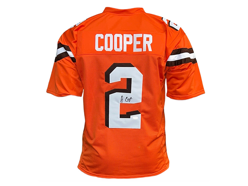 Amari Cooper Autographed Pro Style Orange Football Jersey (JSA)