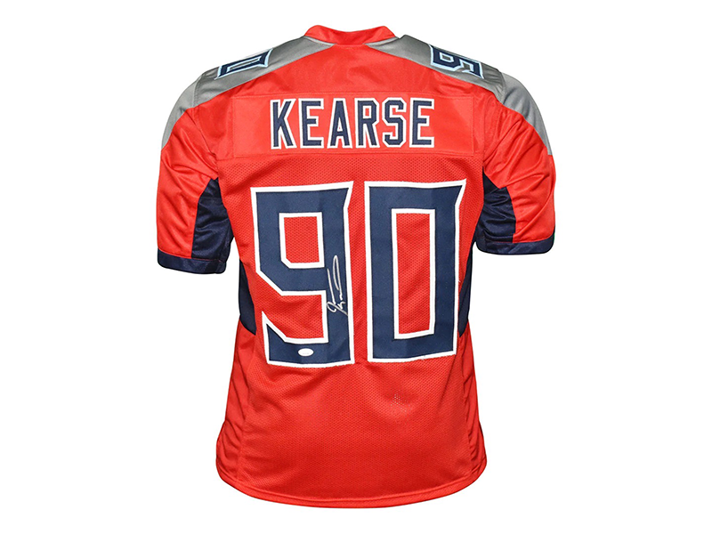 Jevon Kearse Autographed Red Pro-Style Football Jersey (JSA)