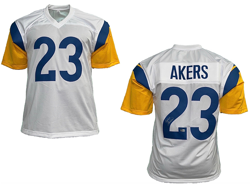 Cam Akers Autographed Los Angeles  White Football Jersey Beckett