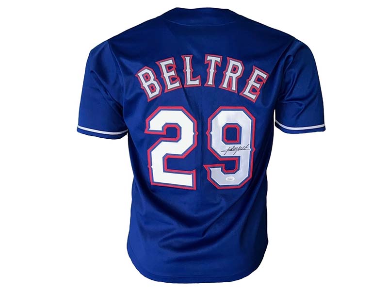 Adrian Beltre Autographed Texas Blue Pro Style Baseball Jersey JSA