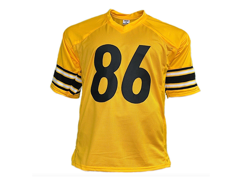 Hines Ward Autographed Pro Style Yellow Football Jersey (JSA)