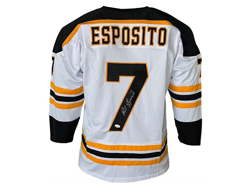 Phil Esposito Signed Boston White Hockey Jersey (JSA)