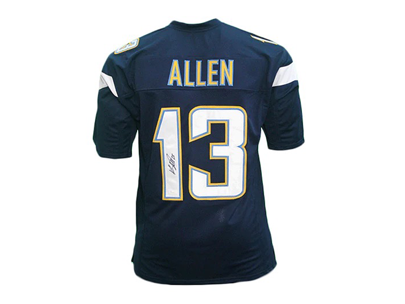 Keenan Allen Autographed Pro Style Dark Blue Football Jersey (JSA)