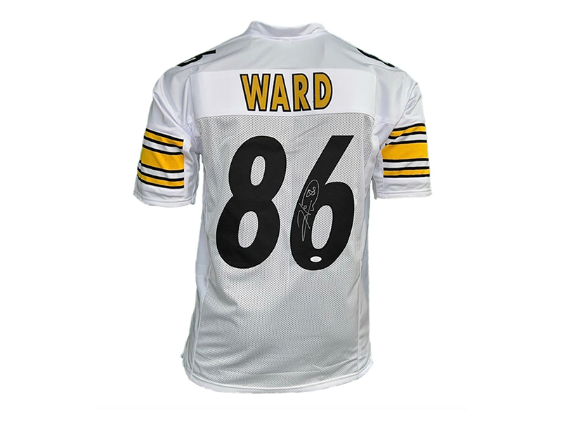 Hines Ward Autographed White Pro Style Football Jersey (JSA)