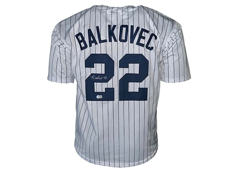 Rachel Balkovec Autographed New York Pinstripe Jersey Beckett