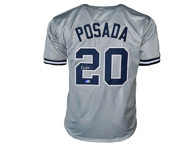 Jorge Posada Autographed New York Gray Jersey Beckett