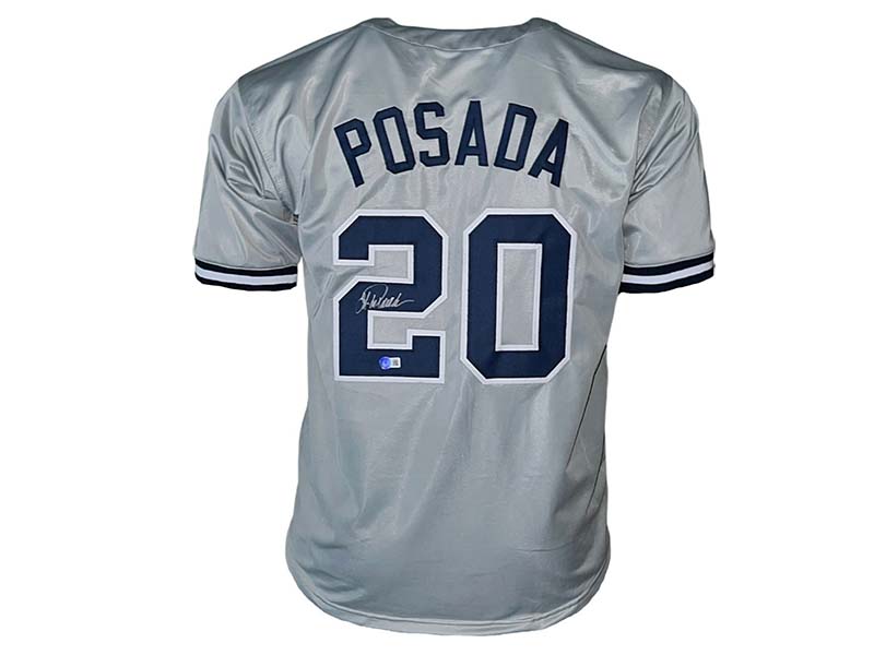 Jorge Posada Autographed New York Gray Pro Style Jersey Beckett