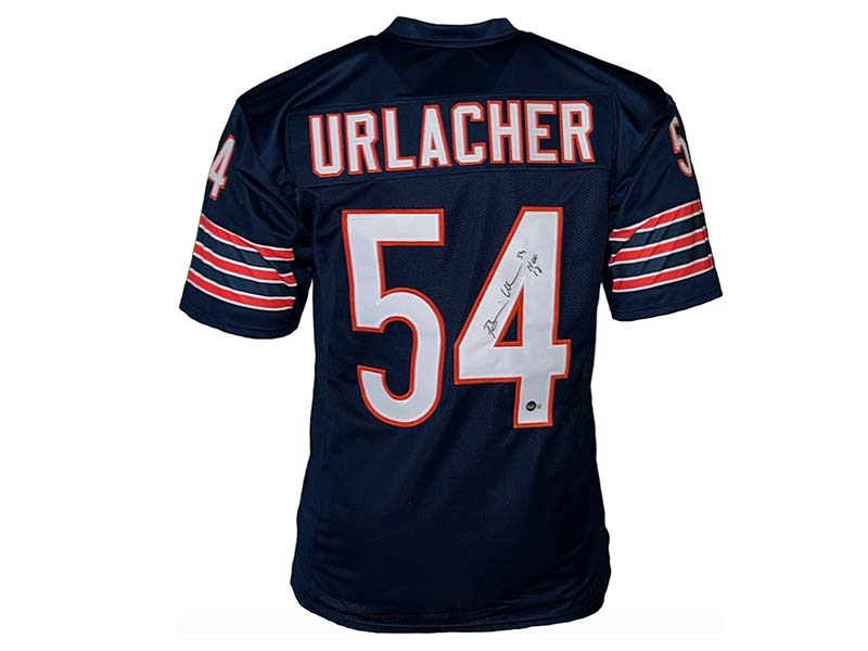 Brian Urlacher Autographed HOF 18 Inscription Chicago Blue Football Jersey Beckett