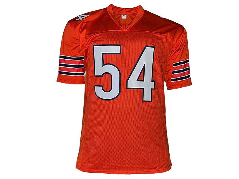 Brian Urlacher Autographed HOF 18 Inscription Chicago Orange Football Jersey JSA