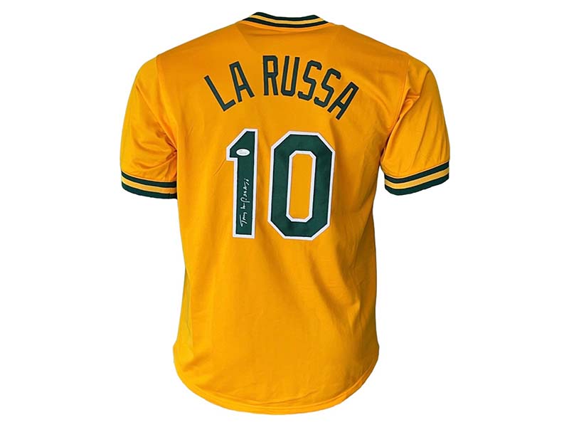 Tony LaRussa Autographed Oakland Yellow Baseball Jersey (JSA)