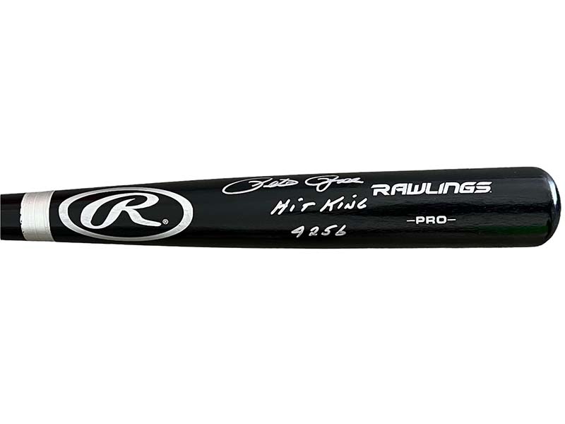 Pete Rose Signed Rawlings Black Baseball Bat JSA “Hit King” “4256” Insc