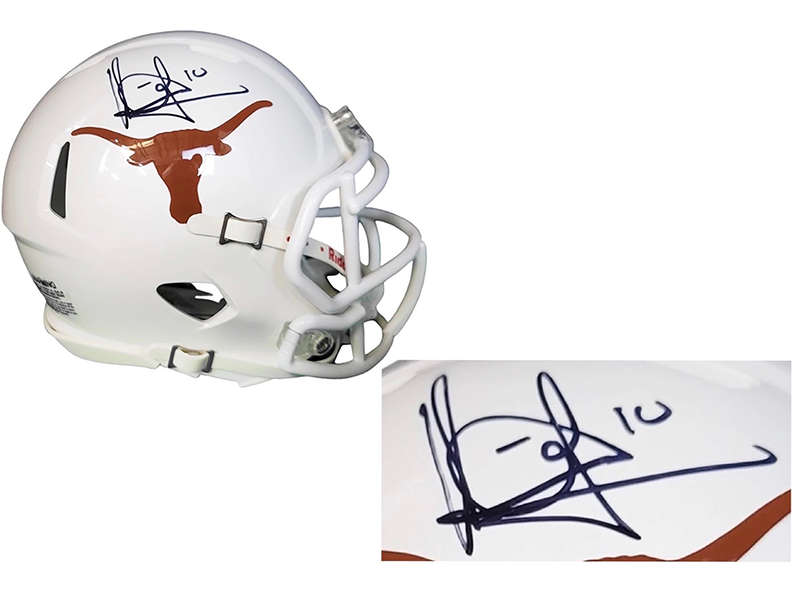 Vince Young Signed Texas Longhorns Speed Mini Replica Football Helmet (JSA)