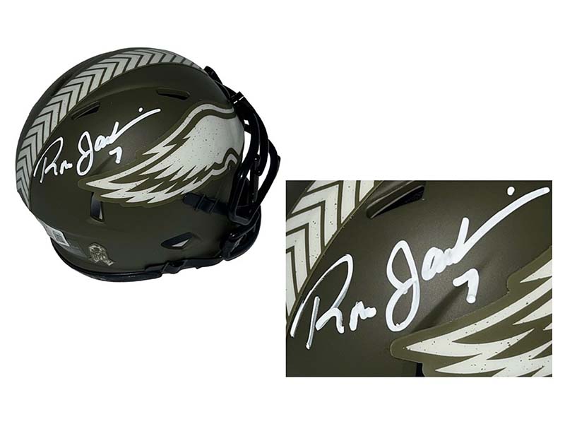 Ron Jaworski Singed Salute To Service Philadelphia Eagles Mini Helmet Beckett