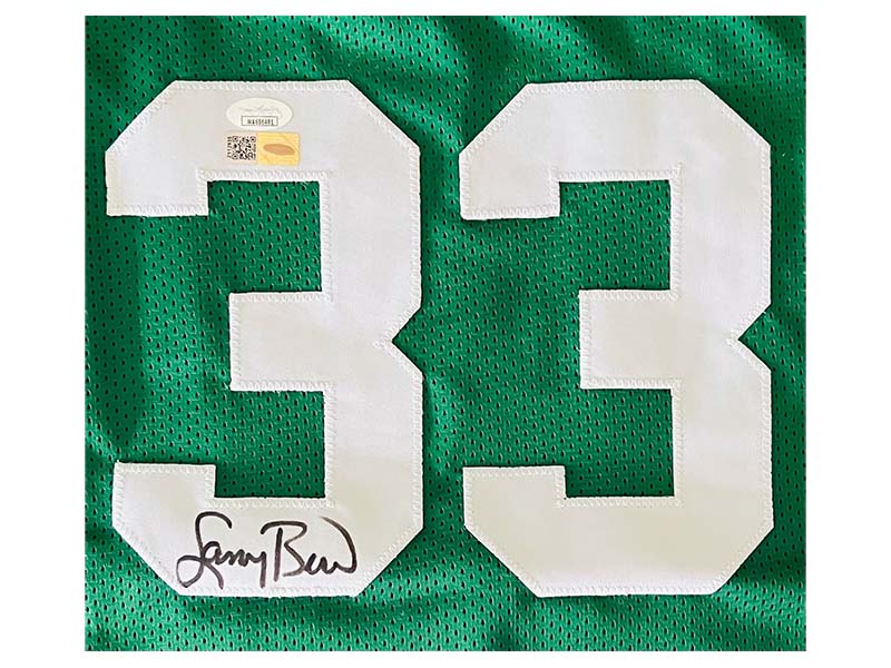Larry Bird Autographed Pro Style Boston Green Basketball Jersey (JSA)