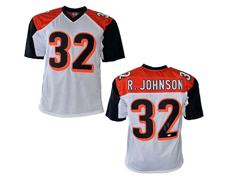 Rudi Johnson Autographed Cincinnati White Football Jersey (JSA)