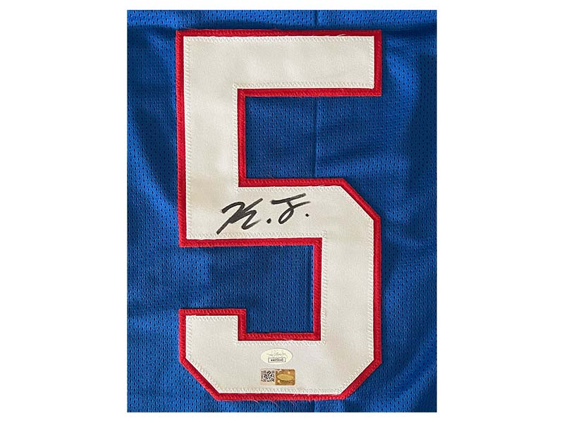 Kayvon Thibodeaux Autographed Pro Style Blue Football Jersey (JSA)