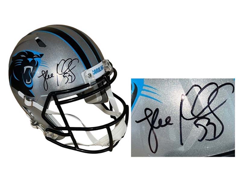 Luke Kuechly Signed Carolina Panthers Full Size Speed Football Helmet Beckett