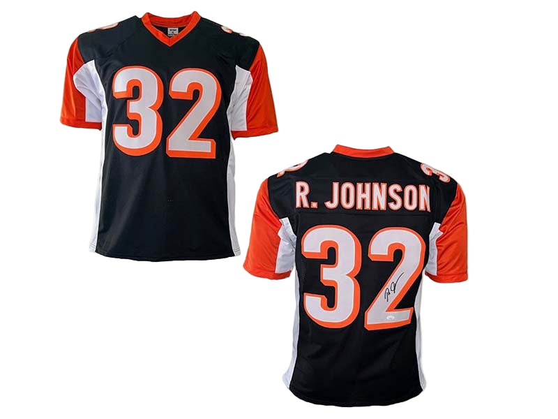 Rudi Johnson Autographed Cincinnati  Black Football Jersey (JSA)