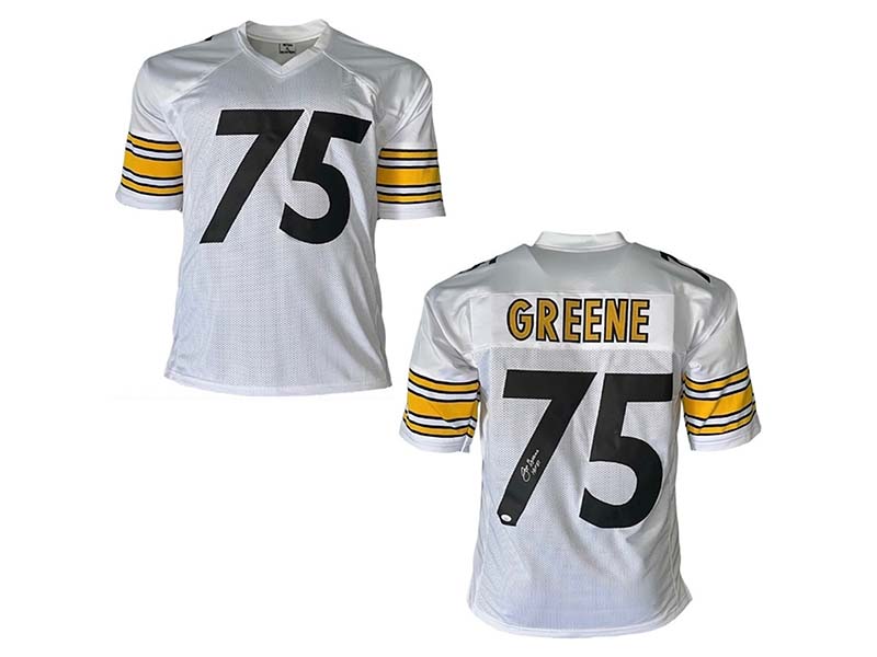 Charles Greene (Mean Joe Greene) Pittsburgh Signned Football Jersey 87 HOF Inscription JSA