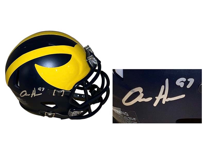 Aidan Hutchinson Signed Michigan wolverines Speed Mini Football Helmet Beckett