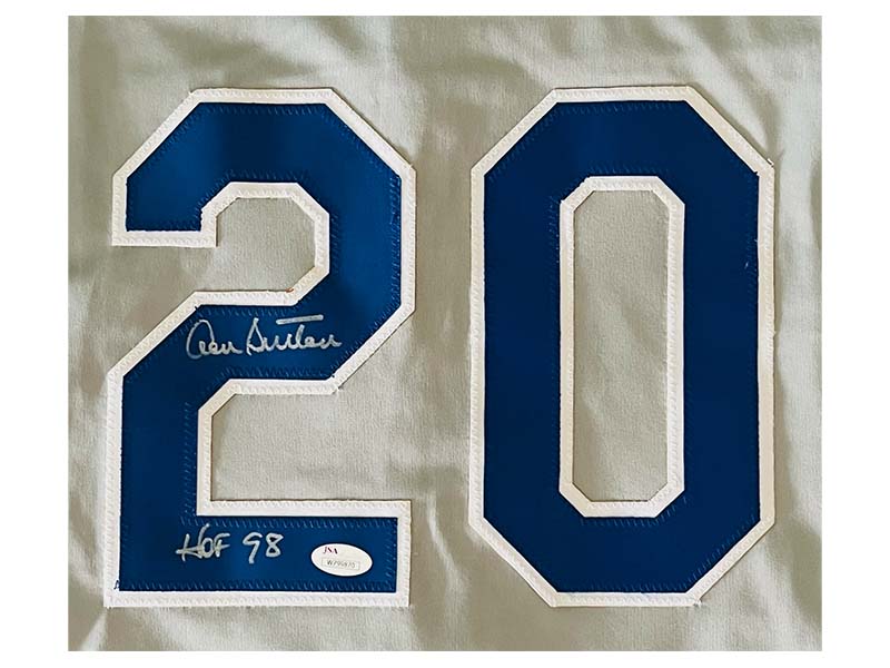 Don Sutton Autographed HOF '98 Los Angeles Gray Baseball Jersey (JSA)