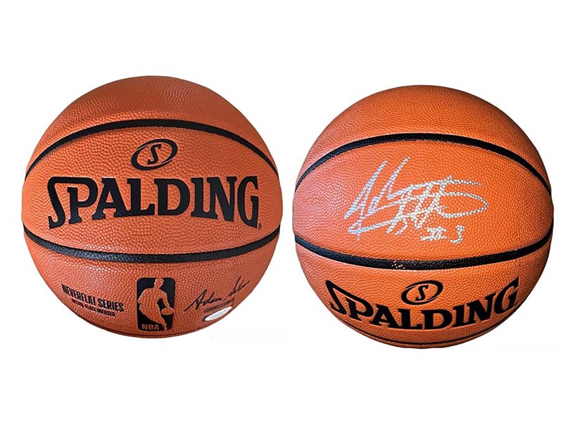 John Starks Autographed Silver Series Spalding NBA Basketball￼ JSA