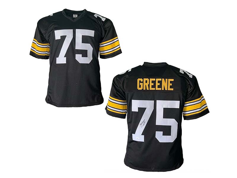 Charles Greene (Mean Joe Greene) Pittsburgh Signed Football Jersey 87 HOF Ins JSA