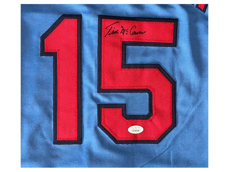 Tim McCarver Autographed Signed St Louis Blue Baseball Jersey (JSA)