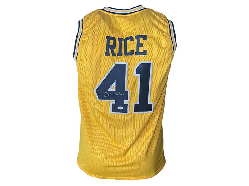 Glen Rice Autographed Signed Michigan College Yellow Basketball Jersey (JSA)