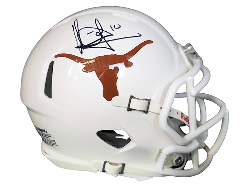 Vince Young Signed Texas Longhorns Speed Mini Replica Football Helmet (JSA)