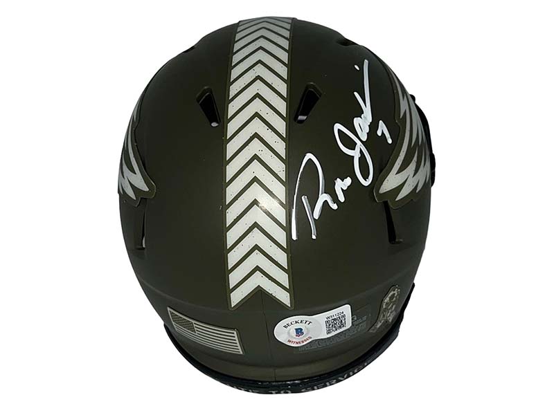 Ron Jaworski Singed Salute To Service Philadelphia Eagles Mini Helmet Beckett