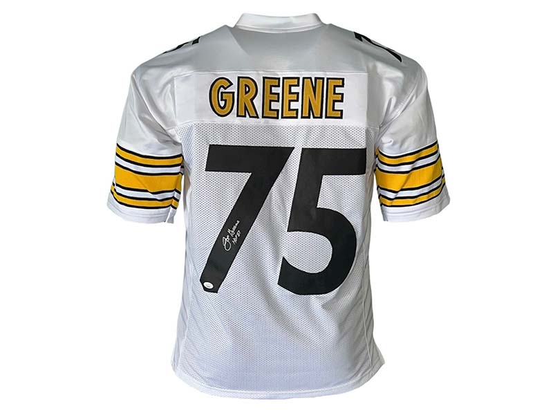 Charles Greene (Mean Joe Greene) Pittsburgh Signned Football Jersey 87 HOF Inscription JSA