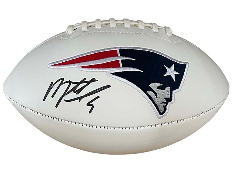 Matthew Judon Signed New England Patriots Logo White Football (JSA)