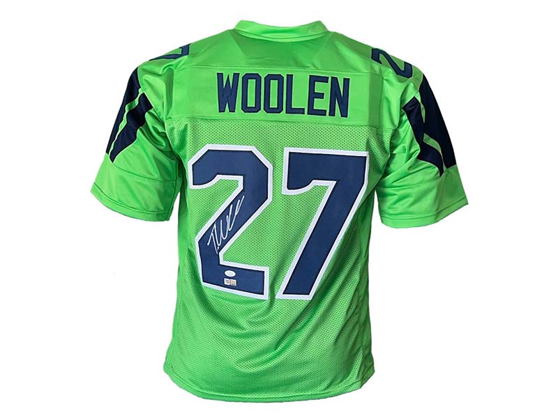 Tariq Woolen Autographed Seattle Neon Football Jersey JSA