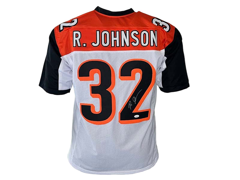 Rudi Johnson Autographed Cincinnati White Football Jersey (JSA)
