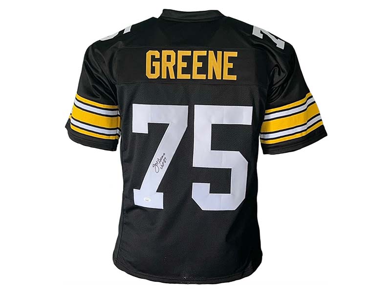 Charles Greene (Mean Joe Greene) Pittsburgh Signed Football Jersey 87 HOF Ins JSA