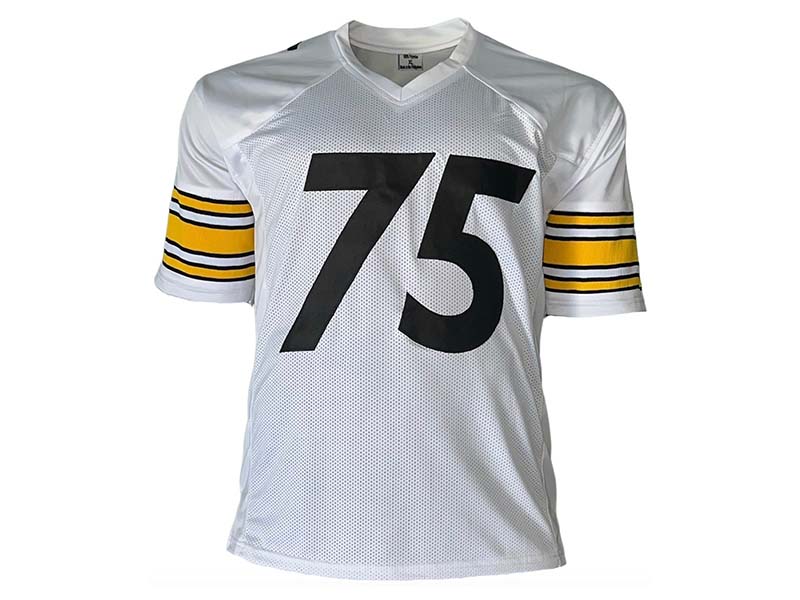 Charles Greene (Mean Joe Greene) Pittsburgh Signned Football Jersey 87 HOF Inscription JSA