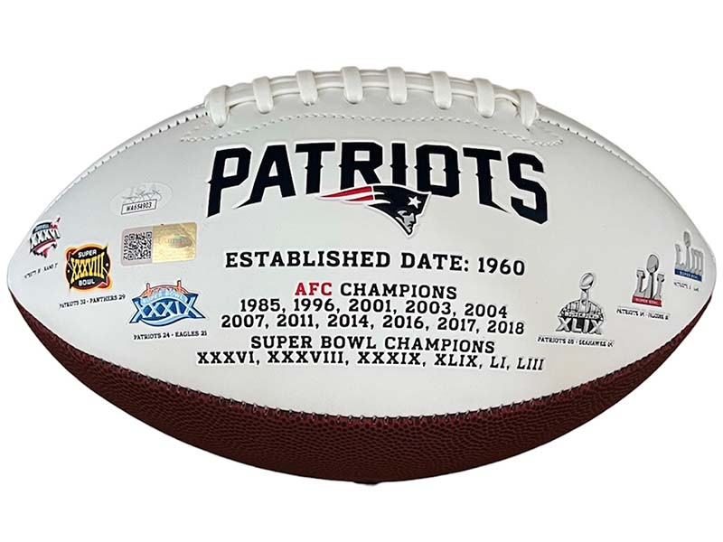 Matthew Judon Signed New England Patriots Logo White Football (JSA)