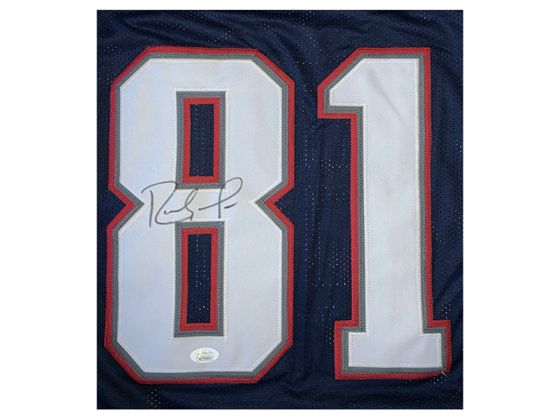 Randy Moss Autographed Pro Style Navy Blue Jersey JSA