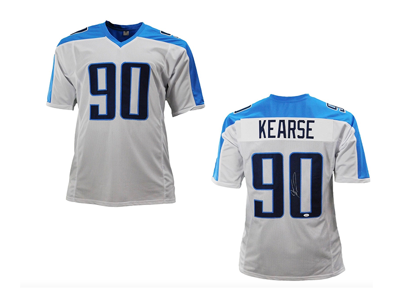 Jevon Kearse Autographed White Pro-Style Football Jersey (JSA)