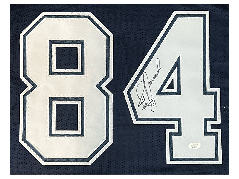 Jay Novacek Autographed Dallas Blue Football Jersey Beckett