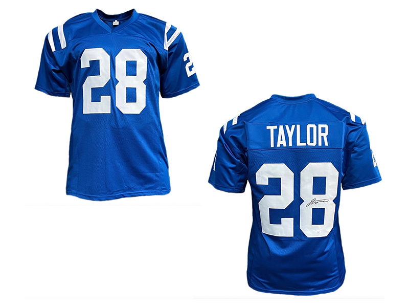 Jonathan Taylor Autographed Pro Style Blue Football Jersey (JSA)