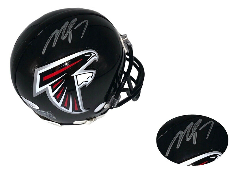 Michael Vick Atlanta Falcons autographed Replica Mini Helmet (JSA)