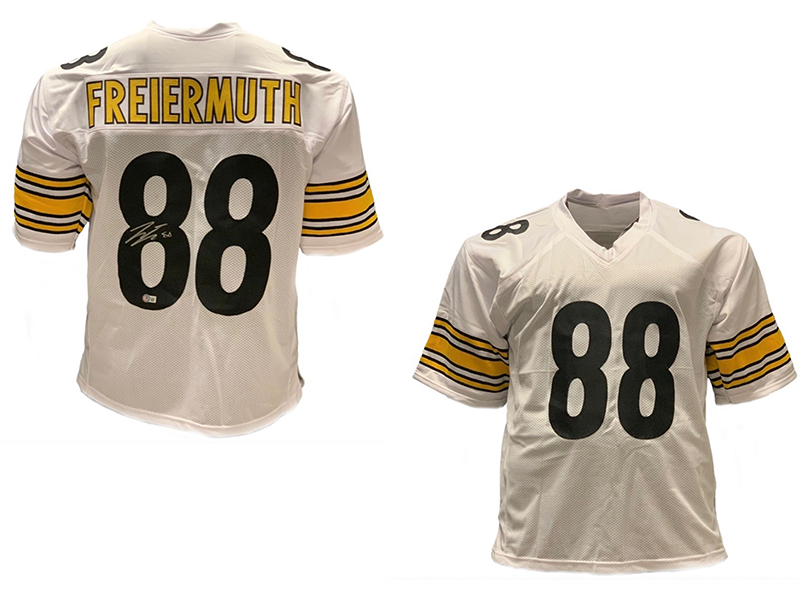 Pat Freiermuth Autographed Pittsburgh  White Football Jersey (Beckett)