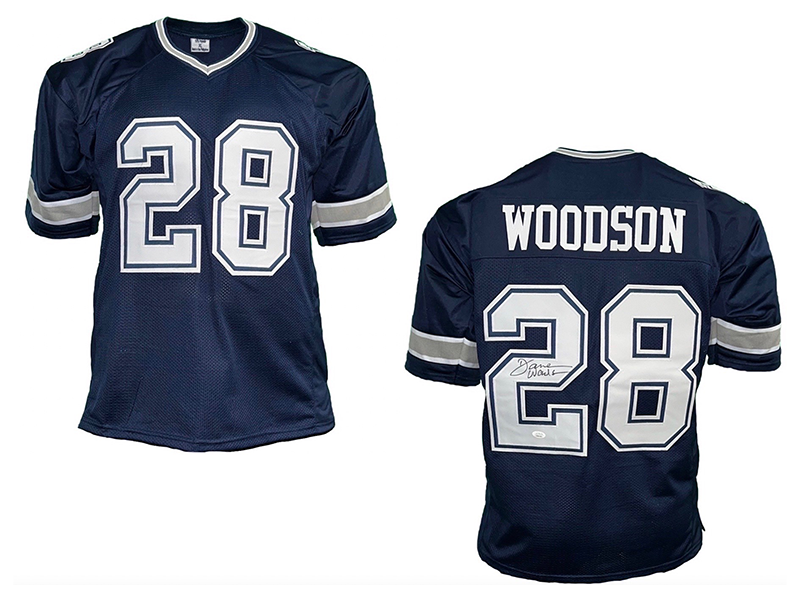 Darren Woodson Autographed Pro Style Blue Dallas Football Jersey JSA