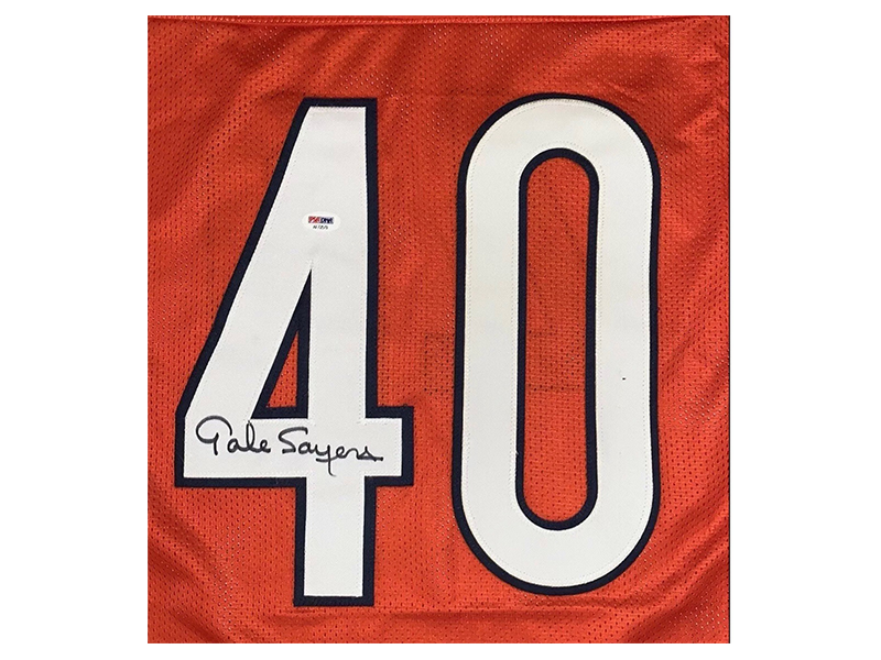 Gale Sayers Autographed Pro Style Orange Jersey (PSA)