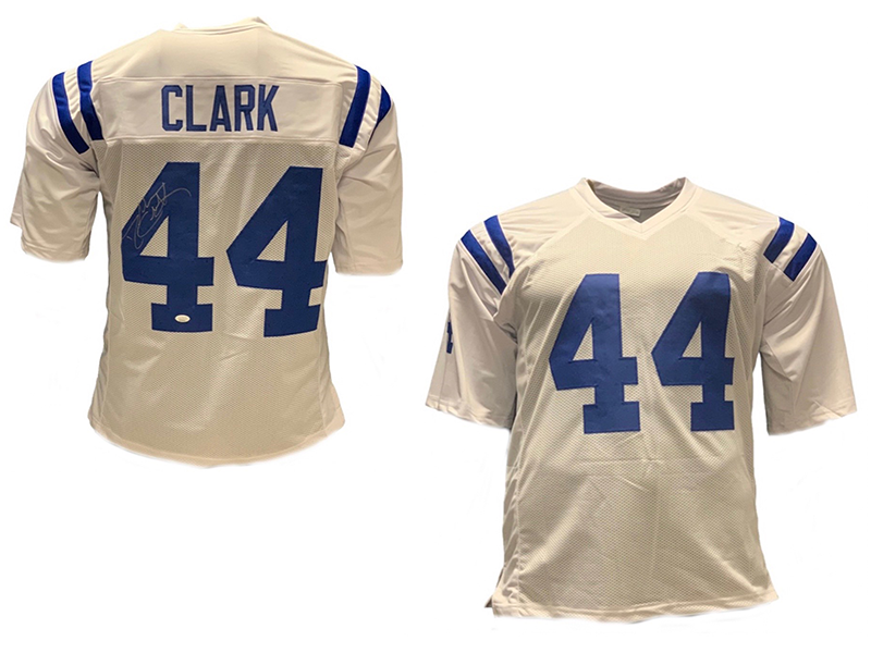 Dallas Clark Autographed White Pro Style Football Jersey JSA